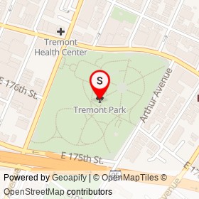 Tremont Park on , New York New York - location map