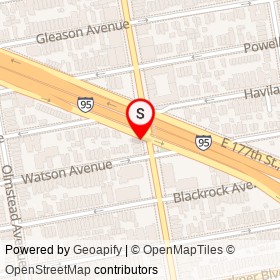 Cross Bronx Pizza on Castle Hill Avenue, New York New York - location map