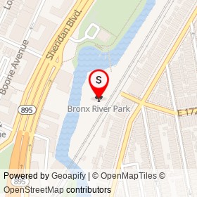 Bronx River Park on , New York New York - location map