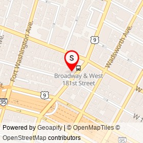 Bar 180 on Broadway, New York New York - location map