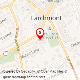 K&V Auto Service on Boston Post Road, Larchmont New York - location map