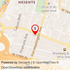 Jin's Superette on West 181st Street, New York New York - location map