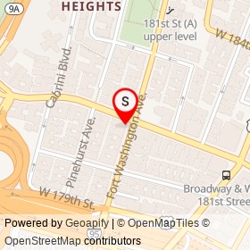 Great Wall Chinese Restaurant on West 181st Street, New York New York - location map