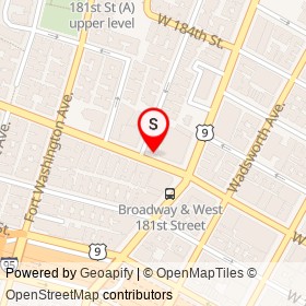 Tejada Grocery on West 181st Street, New York New York - location map