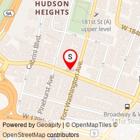 Moscow On The Hudson on West 181st Street, New York New York - location map
