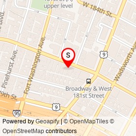George's Pizza on West 181st Street, New York New York - location map