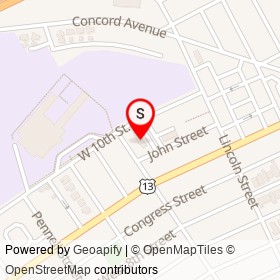 Hunt Irving Funeral Home on Pusey Street, Chester Pennsylvania - location map