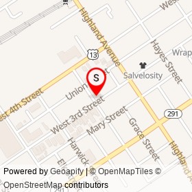 Party Pizza on West 3rd Street, Chester Pennsylvania - location map