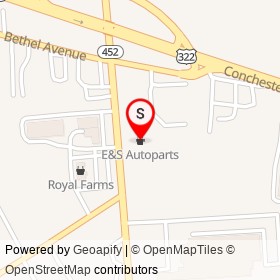 E&S Autoparts on Market Street, Upper Chichester Township Pennsylvania - location map