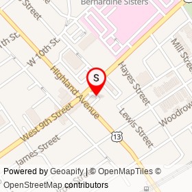 Lukoil on Highland Avenue, Chester Pennsylvania - location map