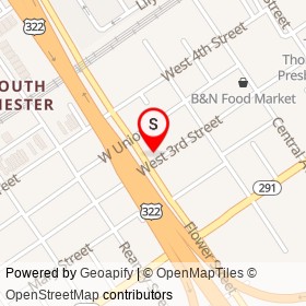 Slapps Tire Services on Flower Street, Chester Pennsylvania - location map