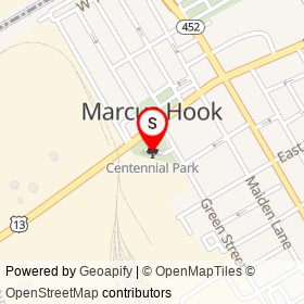 Centennial Park on , Marcus Hook Pennsylvania - location map