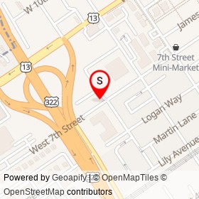Malak's Market on West 7th Street, Chester Pennsylvania - location map