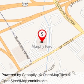 Murphy Ford on Township Line Road, Chester Pennsylvania - location map