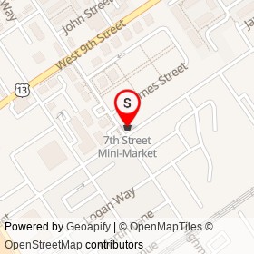 7th Street Mini-Market on West 7th Street, Chester Pennsylvania - location map