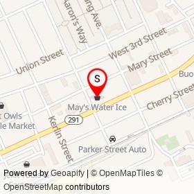 May's Water Ice on West 2nd Street, Chester Pennsylvania - location map