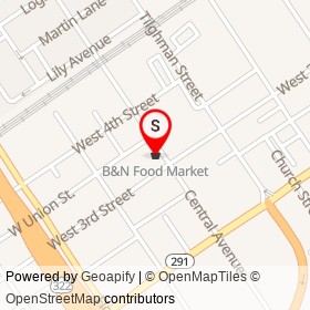 B&N Food Market on West 3rd Street, Chester Pennsylvania - location map