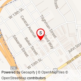 Ali Convenience Store on Central Avenue, Chester Pennsylvania - location map