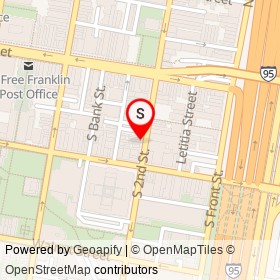 Brownie's Pub on South 2nd Street, Philadelphia Pennsylvania - location map