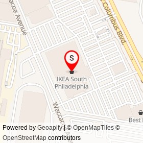 IKEA South Philadelphia on South Christopher Columbus Boulevard, Philadelphia Pennsylvania - location map