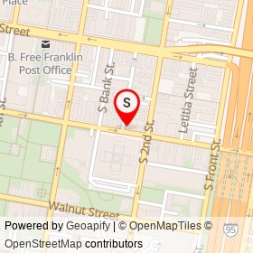 Customs Coffee House (Double Shots) on Chestnut Street, Philadelphia Pennsylvania - location map