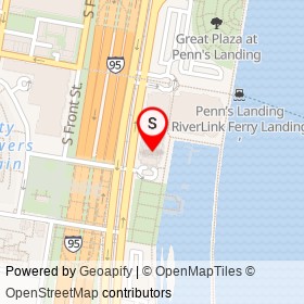 Hilton Philadelphia at Penn's Landing on South Christopher Columbus Boulevard, Philadelphia Pennsylvania - location map