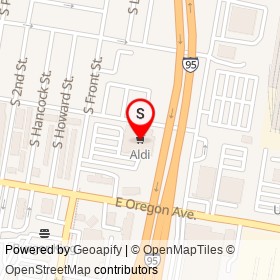 Aldi on West Shunk Street, Philadelphia Pennsylvania - location map