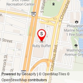 Ruby Buffet on South Christopher Columbus Boulevard, Philadelphia Pennsylvania - location map