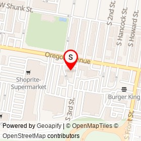 Oregon Diner on South 3rd Street, Philadelphia Pennsylvania - location map