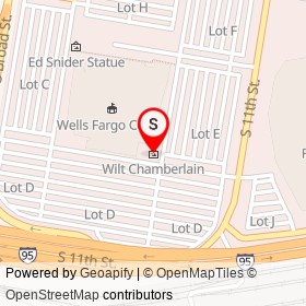 Wilt Chamberlain on Delaware Expressway, Philadelphia Pennsylvania - location map