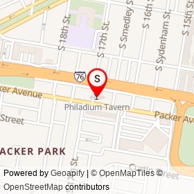 Philadium Tavern on South 17th Street, Philadelphia Pennsylvania - location map