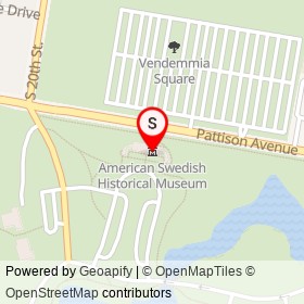 American Swedish Historical Museum on Pattison Avenue, Philadelphia Pennsylvania - location map