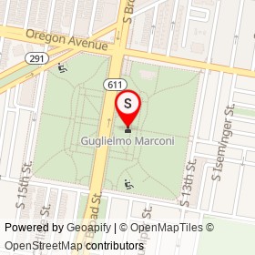 Guglielmo Marconi on South Broad Street, Philadelphia Pennsylvania - location map