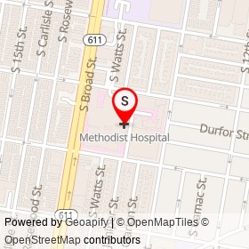 Methodist Hospital on South Broad Street, Philadelphia Pennsylvania - location map