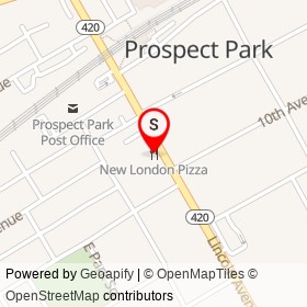 New London Pizza on Lincoln Avenue, Prospect Park Pennsylvania - location map