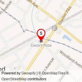 Cocco's Pizza on Chester Pike, Norwood Pennsylvania - location map