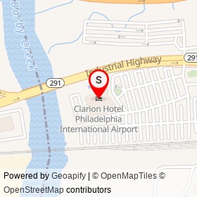 Clarion Hotel Philadelphia International Airport on Industrial Highway, Tinicum Township Pennsylvania - location map