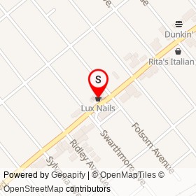 Lux Nails on Macdade Boulevard, Ridley Township Pennsylvania - location map