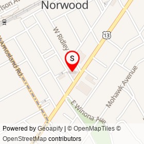Norwood Dollar World on Chester Pike, Norwood Pennsylvania - location map
