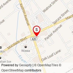 Nifty Fifty's on Macdade Boulevard, Ridley Township Pennsylvania - location map