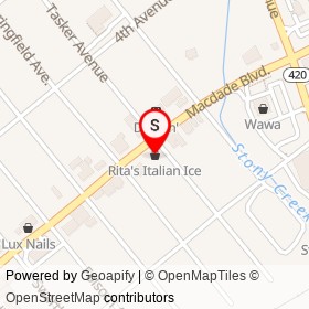 Rita's Italian Ice on Tasker Avenue, Ridley Township Pennsylvania - location map