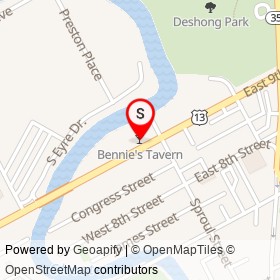 Bennie's Tavern on West 9th Street, Chester Pennsylvania - location map