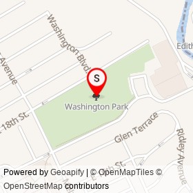 Washington Park on , Chester Pennsylvania - location map