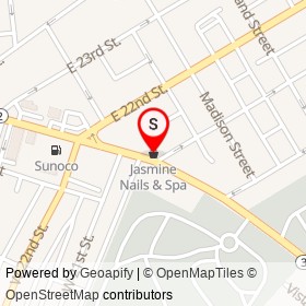 Jasmine Nails & Spa on Edgmont Avenue, Chester Pennsylvania - location map