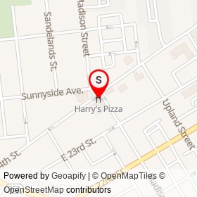 Harry's Pizza on East 24th Street, Chester Pennsylvania - location map