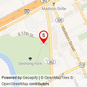Alfred O. Deshong Park Museum on East 11th Street, Chester Pennsylvania - location map