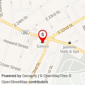 Sunoco on Edgmont Avenue, Chester Pennsylvania - location map