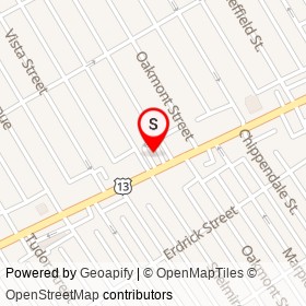 Dunkin' Donuts on Shelmire Avenue, Philadelphia Pennsylvania - location map