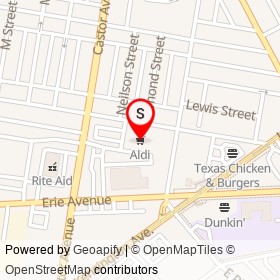 Aldi on East Luzerne Street, Philadelphia Pennsylvania - location map