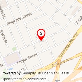 Scoops on East Thompson Street, Philadelphia Pennsylvania - location map
